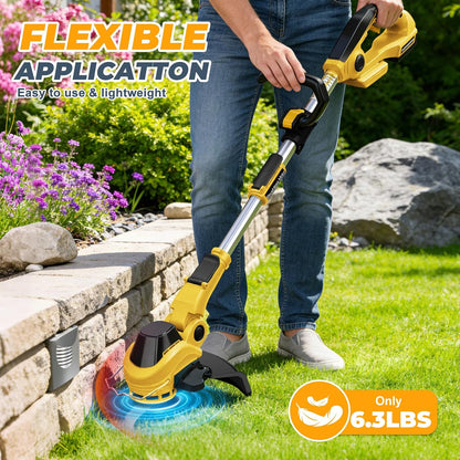 11 Inch Weed Wacker Cordless Compatible with DEWALT 20V MAX Battery