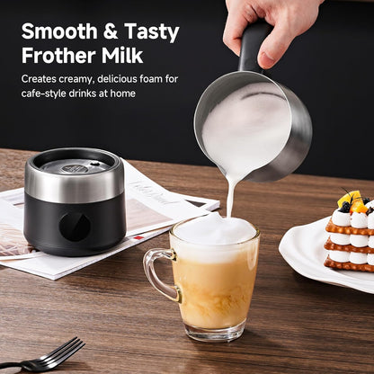 AMZCHEF 8-in-1 Milk Frother Electirc, 17oz (500ml) Stainless Steel Coffee Frother & Steamer, Mousseur A Lait for Latte, Cappuccino, Hot Chocolate, Hot Chocolate, Dishwasher Safe