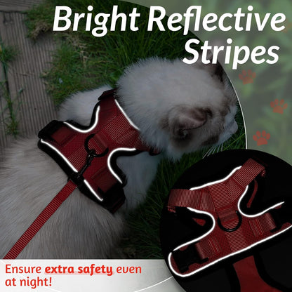 rabbitgoo Cat Harness and Leash for Walking, Escape Proof Soft Adjustable Vest Harnesses for Small Medium Cats, Easy Control Breathable Reflective Strips Jacket, XS, Black