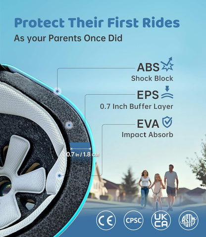 Kids Bike Helmet with DIY Stickers for Toddler Boys Girls I CPSC & CE Certified for Skateboard Roller-Skating Bicycle Scooter I Baby Infant Youth Child Ages 3-5 5-8 8-11 Year Old
