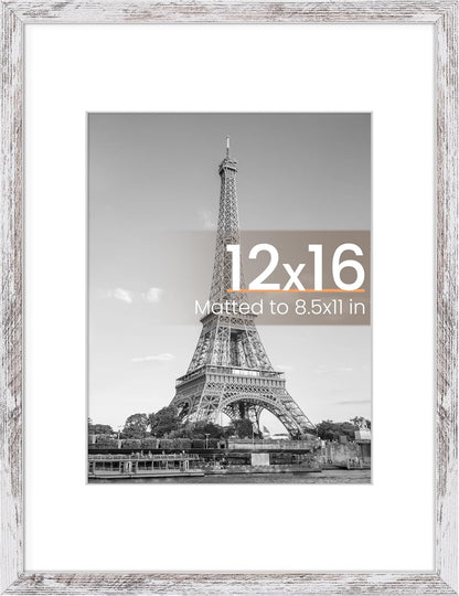 upsimples 11x14 Picture Frame, Display Pictures 8x10 with Mat or 11x14 Without Mat, Wall Hanging Photo Frames, Black