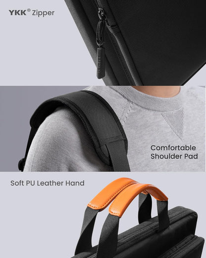 tomtoc 360 Protective Laptop Shoulder Bag for 16-inch MacBook Pro M4/M3/M2/M1 Pro/Max A3403 A3186 A2991 A2485 2024-2019, Water-resistant Sleeve for Dell XPS 15 Surface Book 3 The New Razer Blade 16
