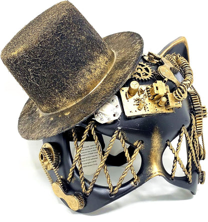 STORM BUY Steampunk Masquerade Mask For Women Lady Halloween Cat Costume Cosplay Party Mardi Gras Ball Mask