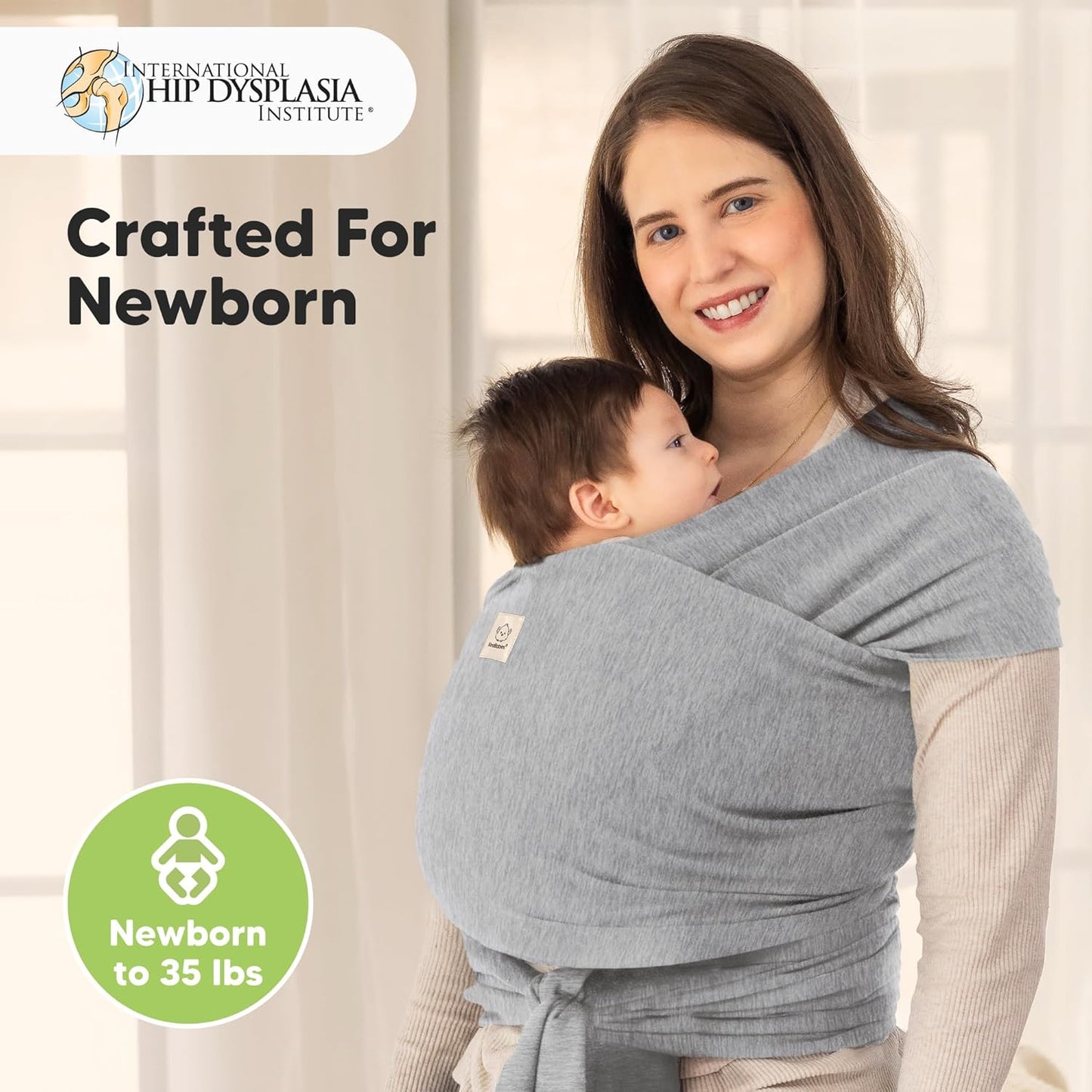 KeaBabies Baby Wrap Carrier - All in 1 Original Baby Carrier Newborn To Toddler Sling, Easy to Wear, Hands Free Bonding, Lightweight, Breathable Infant Wraps (Trendy Black)