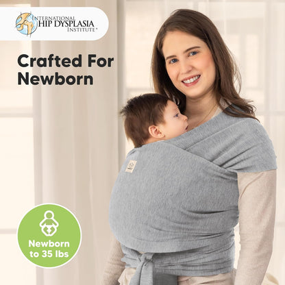 KeaBabies Baby Wrap Carrier - All in 1 Original Baby Carrier Newborn To Toddler Sling, Easy to Wear, Hands Free Bonding, Lightweight, Breathable Infant Wraps (Trendy Black)