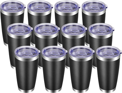 VEGOND 20oz Tumbler with Lid and Straw Stainless Steel Tumbler Cup Bulk Vacuum Insulated Double Wall Travel Coffee Mug Powder Coated Coffee Cup (Bluish Violet 6 Pack)