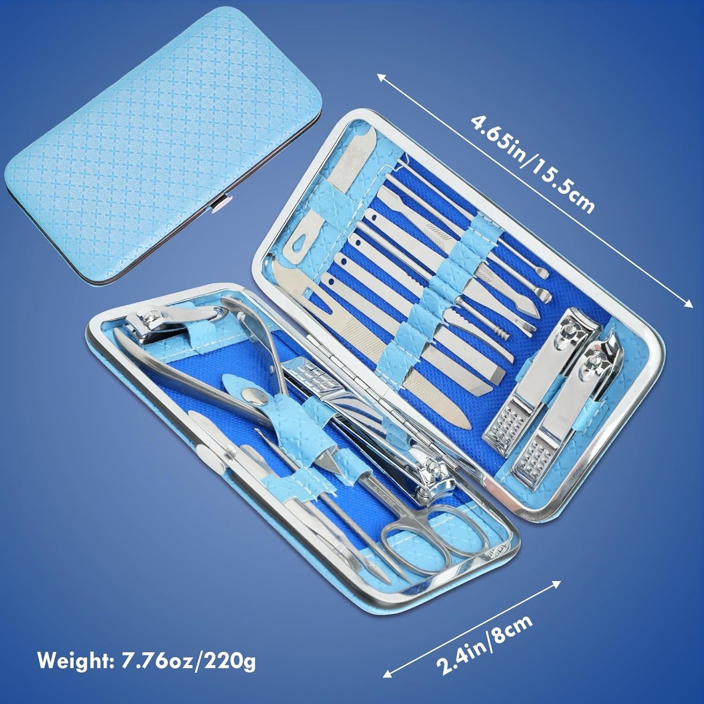 Manicure Set - 19 in 1 Professional Nail Clippers Pedicure Kit, Manicure Tool Kit, Stainless Steel Facial Grooming Set Kit, Gift Idea for Women, Men, Girls, Teens, Beige