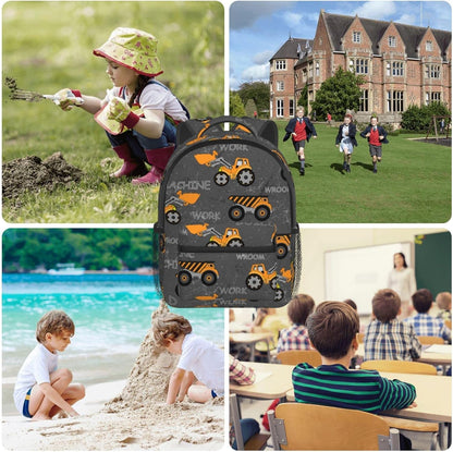 Toddler Backpack Construction Truck Tractor Kid Backpack for Boys Waterproof Bookbag Kindergarten Preschool sac a dos enfant