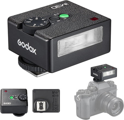 Godox iM20 Mini Flash On-Camera Speedlite with 5 Power Levels, 3s Recycle Time, 440 Full Power Flashes, Built-in Battery Replacement for Canon Nikon Sony Mirrorless Cameras