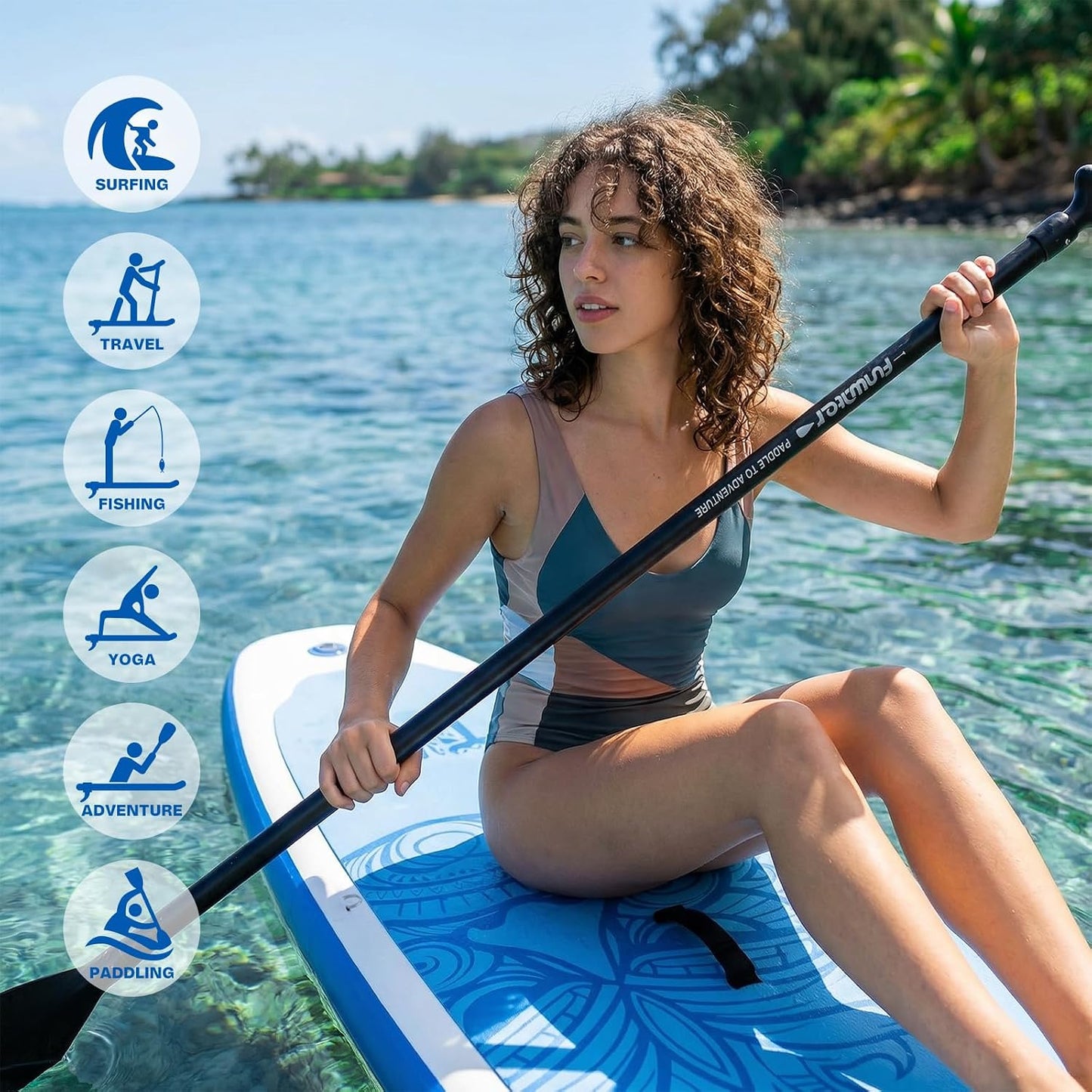 FunWater 11'6" Inflatable Stand Up Paddle Board | Ultra-Light SUP Board with Premium Accessories for Youth & Adults