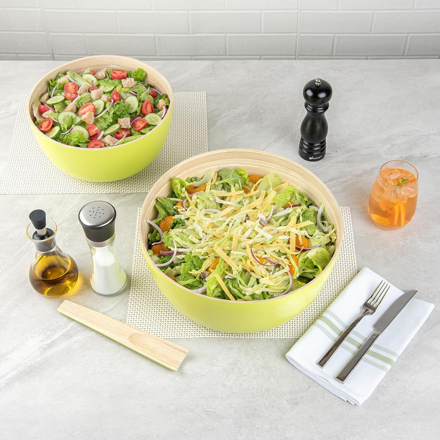 Restaurantware-Bambuddha 15 Ounce Small Salad Bowl, 1 Heavy-Duty Round Salad Bowl - Sustainable, Reusable, Black Bamboo Serving Dish, for Serving Salads, Fruits, and Appetizers