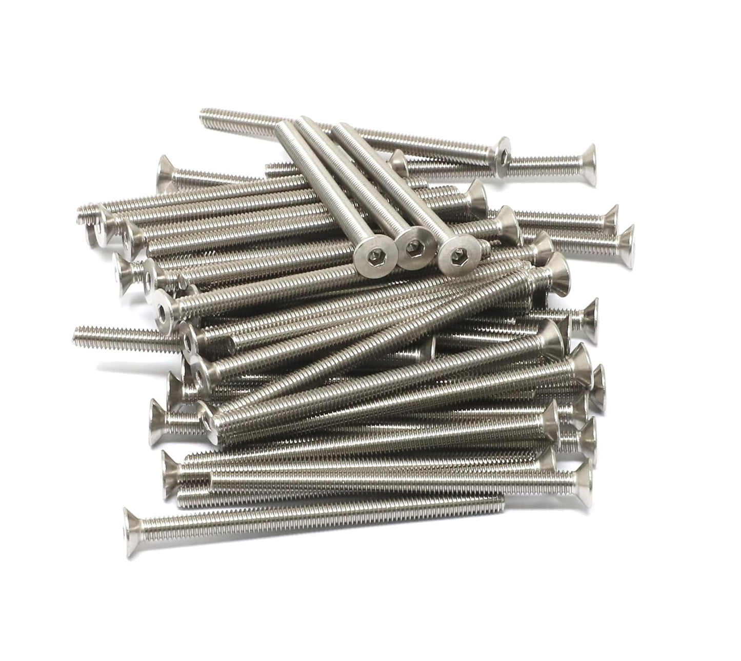 iexcell 5 Pcs M8 x 80mm Thread Pitch 1.25 mm Stainless Steel 304 Hex Socket Flat Head Cap Screws Bolts Kit