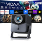 Smart Projector 4K【VIDAA Live TV|36W Dolby】Outdoor Projecteur with WiFi6 & Two Way Bluetooth, 1080P Short Throw Proyector Competible with Netflix|AI Auto Focus & Keystone|HDR10 for Movie/Home/Bedroom