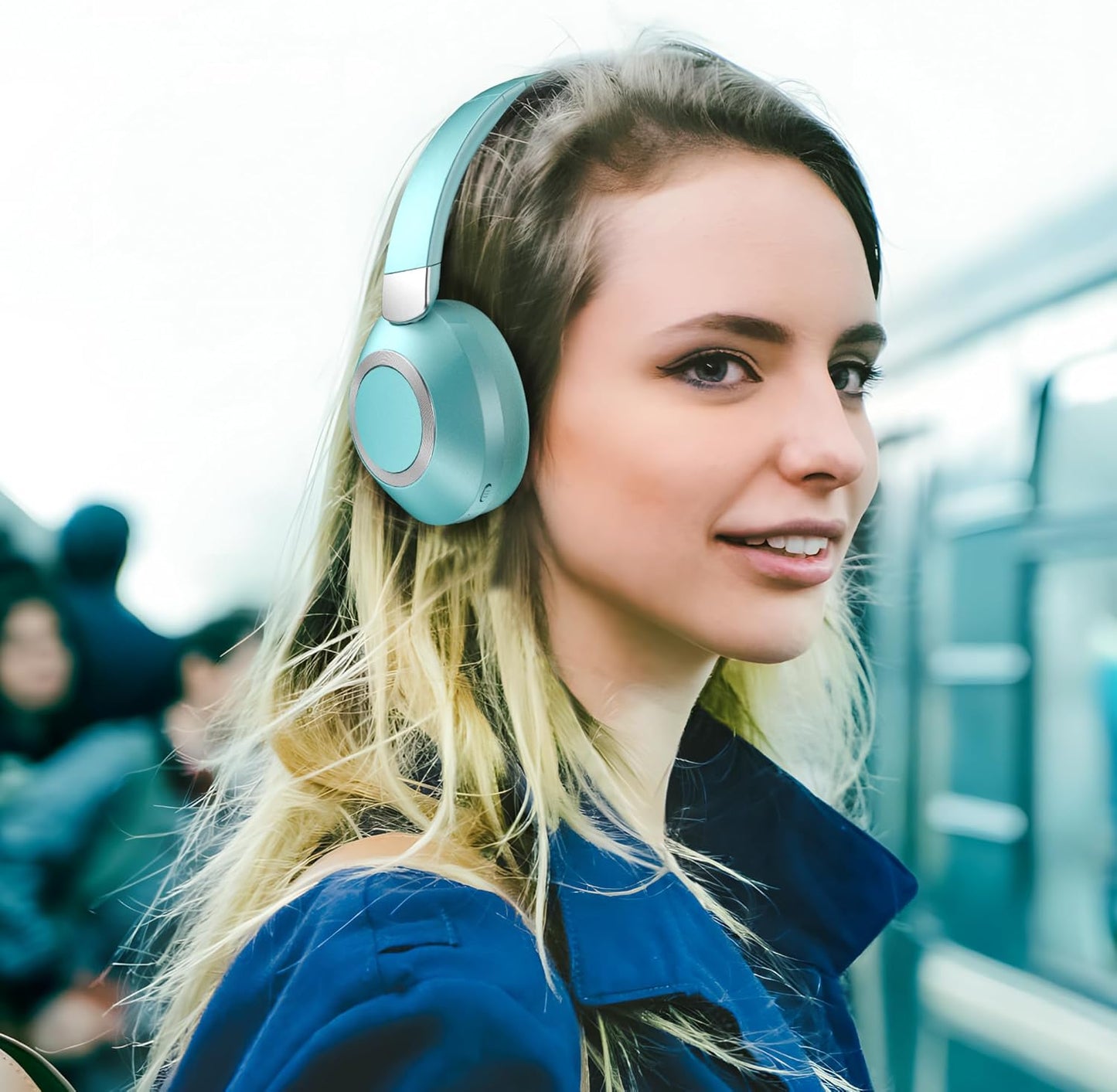 Active Noise Cancelling Headphones, 100H Playtime Headphones Bluetooth Wireless, Bluetooth Headphone Over Ear with Built-in Mic, Wireless Headphone for Travel, Home, Office, Call, Music, Meeting