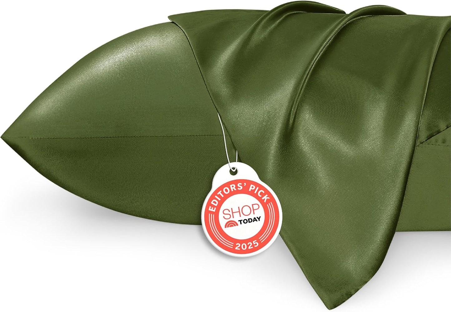 Bedsure Satin Pillow Case Queen Size 2 Pack, Similar to Silk Pillow Cases, Silky Pillowcase Covers with Envelope Closure, Room Decor Valentine Gifts for Women Men, Grey, 20x30 Inches