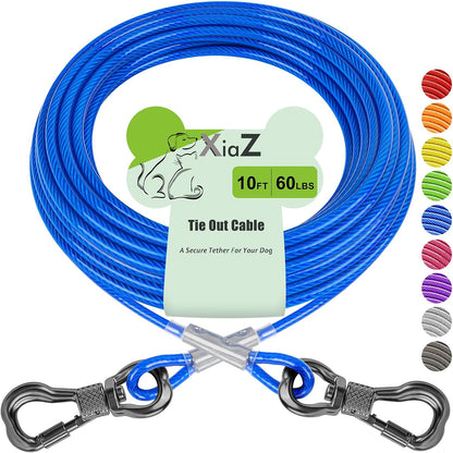 XiaZ Dog Runner Cable Dog Run Trolley Tie Out Cable Dog Chains for Outside Yard Camping Up to 250 Pound, 20 Feet