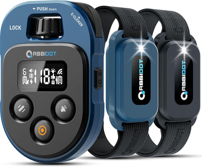 ABBIDOT Shock Collar 2 Dogs - 4500ft Dog Training Collar, 178 Levels, E-cliker, Waterproof Remote & Collar, Night Light E Collar for Small Medium Large Dogs (Black, 2 Collars)