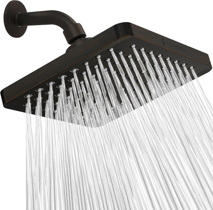 SparkPod Shower Head - High Pressure Rain - Premium Quality Luxury Design - 1-Min Install - Easy Clean Adjustable Replacement for Your Bathroom Shower Heads (Luxury Polished Chrome, 6 Inch Round)