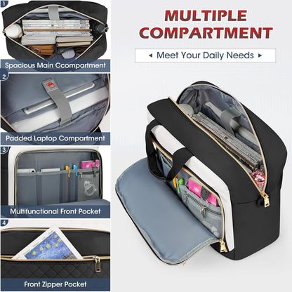 Laptop Bag 17 Inch Laptop Briefcase for Women Waterproof Computer Messenger Bag Professional Laptop Case for Business Work - PuriLite