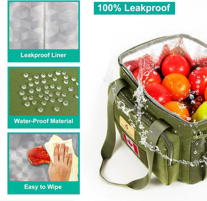 HSHRISH Tactical Large Lunch Bag for Men,Leakproof Insulated Lunch Box, Durable Soft Cooler Bag with Shoulder Strap Lunch Pail for Work Shifts Outdoor
