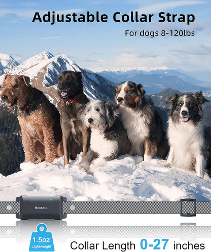 Bousnic Dog Shock Collar with Remote - [New Edition] 4000FT Dog Training Collar for Large Medium Small Dogs (8-120lbs) Waterproof Rechargeable E Collar with Beep, Vibration, Safe Shock (Bright Blue)
