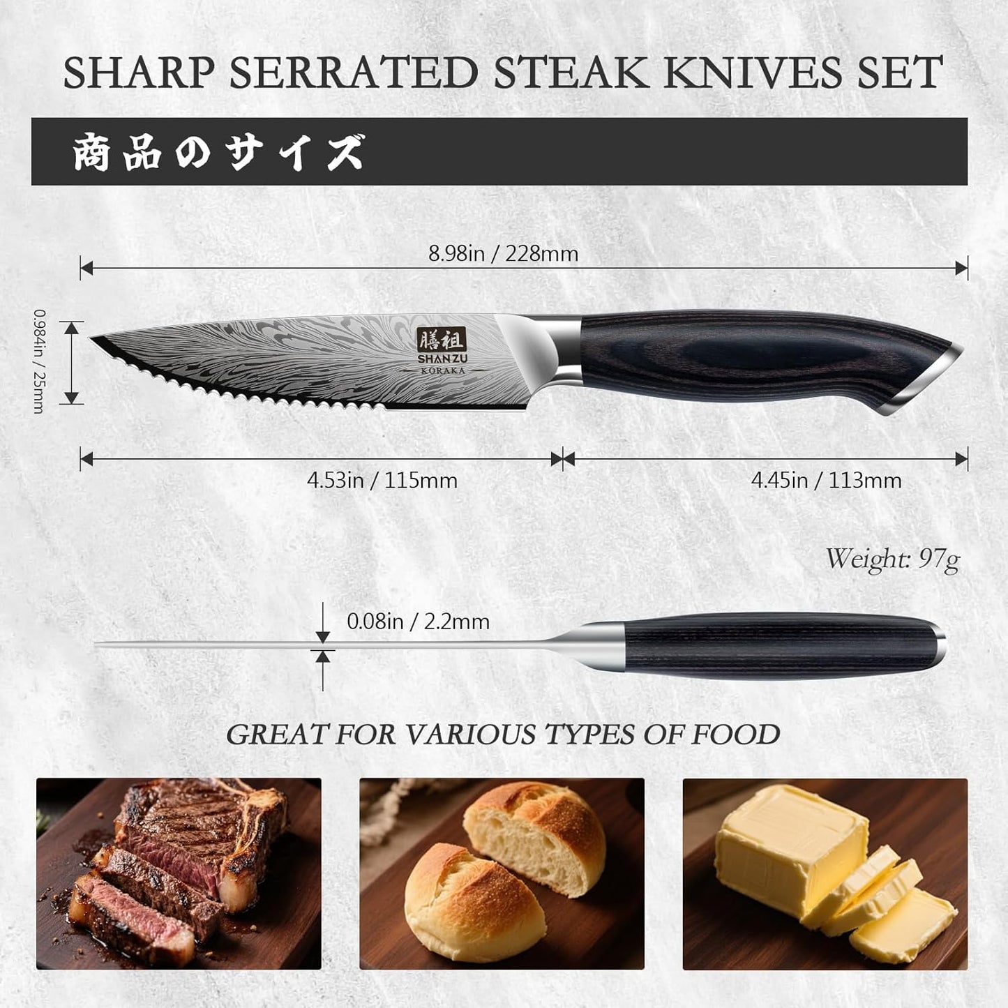 SHAN ZU Fillet Knife 7 Inch, Powder Steel Boning Knife High Carbon Japanese Filleting Knife, Ultra Sharp Deboning Knife for Meat Cutting, Fish Knife with Ergonomic Pakkawood Handle