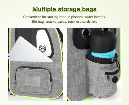 Pecute Pet Carrier Backpack, Dog Carrier Backpack Expandable with Breathable Mesh for Pets ＜6kg, Pet Backpack Carrier for Hiking Travel Camping Outdoor