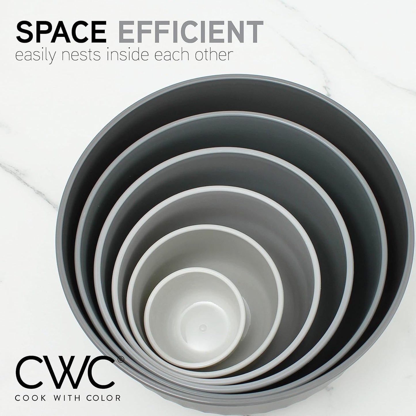 COOK WITH COLOR Prep Bowls with Lids- 8 Piece Nesting Plastic Small Mixing Bowl Set with Lids (Teal Ombre)