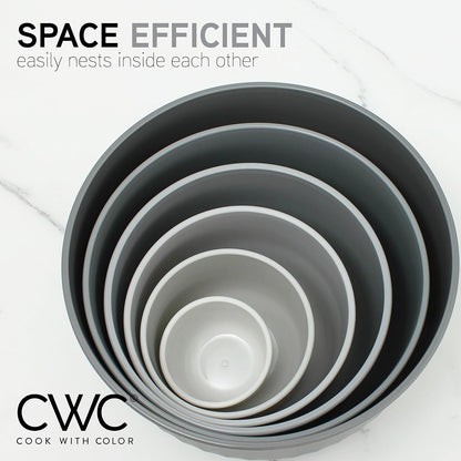 COOK WITH COLOR Prep Bowls with Lids- 8 Piece Nesting Plastic Small Mixing Bowl Set with Lids (Teal Ombre)