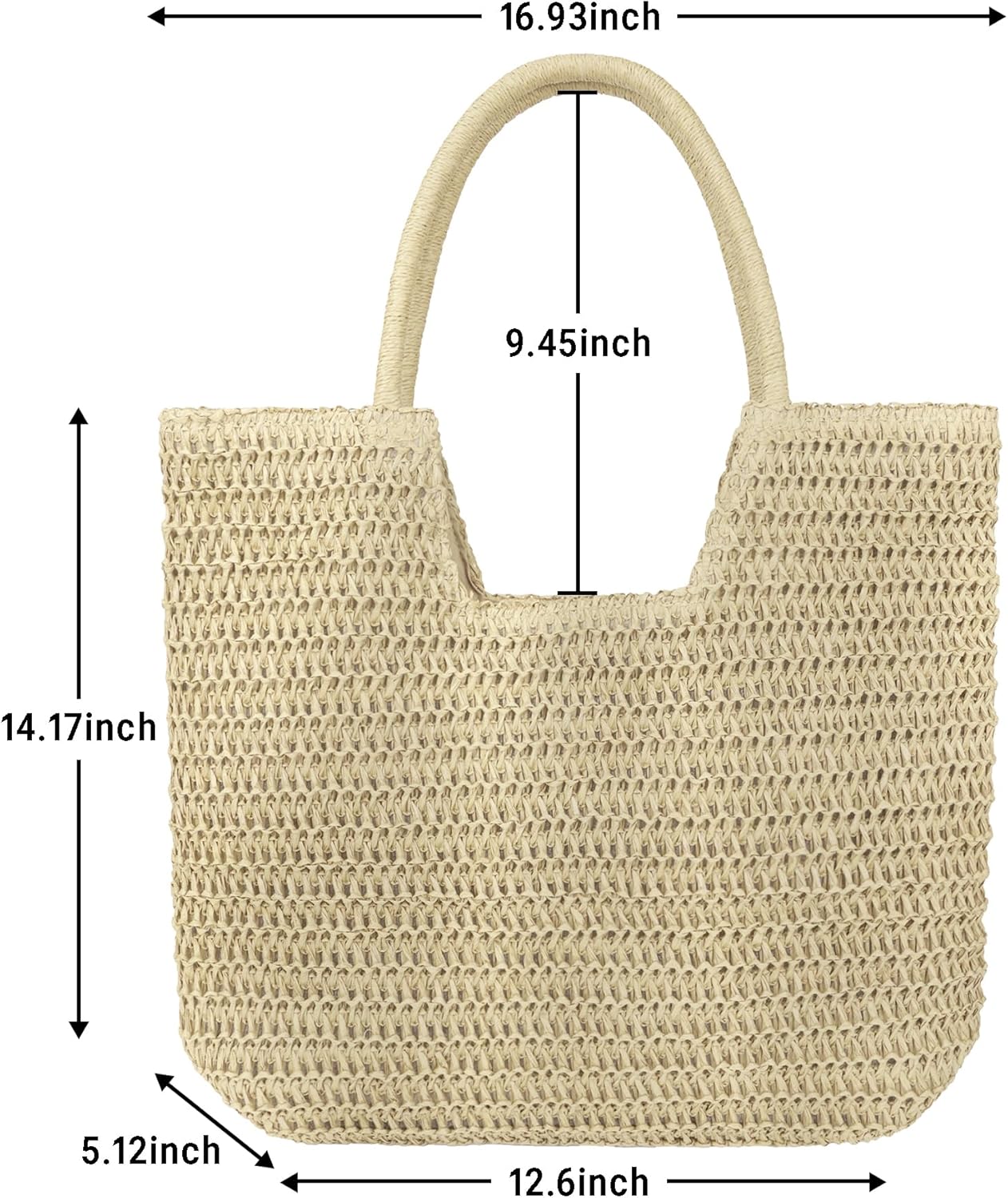 Straw Beach Bags for Women Large Beach Tote Bag Woven Shoulder Handbag Purse for Summer