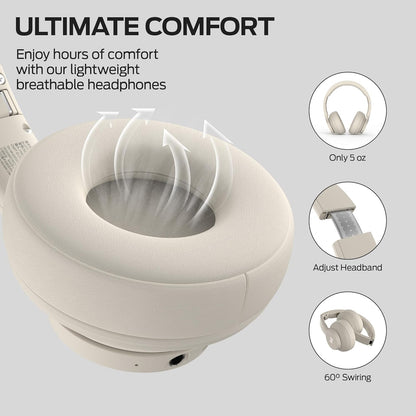 Monster Mission 100 Bluetooth Headphones, On Ear Headphones with Immersive Bass, Crystal Clear Call, 40H Playtime, Bluetooth 5.4, Comfortable Fit Wireless Headset for Travel Work