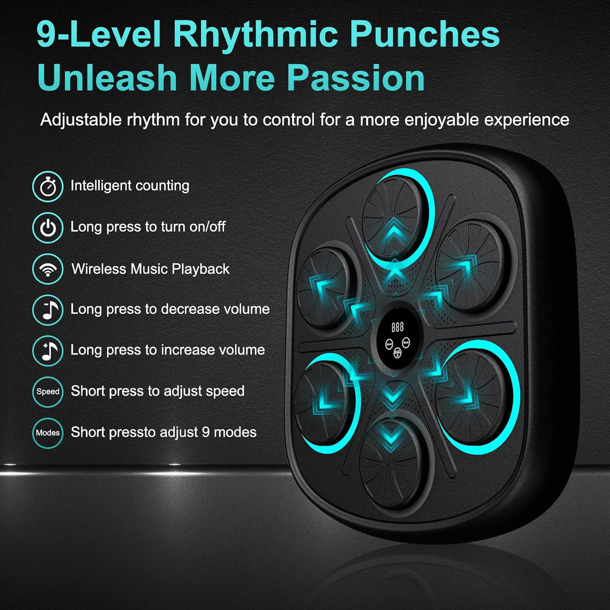 OurStarry 2024 New Model Smart Music Boxing Machine for Adults and Kids, Training Machine with LED Electronic Wall Mounted, Home Indoor Boxing Workout Equipment with Boxing Glove