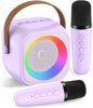 Karaoke Machine for Kids Adults, Portable Bluetooth Speaker with 2 Wireless Microphone, Gifts for Girls Boys Ages 4, 5, 6, 7, 8, 9, 10, 12+ Years Old Birthday Party Home (Purple)