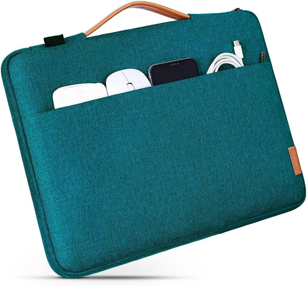 DOMISO 15.6 Inch Laptop Bag Cover Waterproof Shockproof Notebook Sleeve Case Shoulder Bag Protective Cover for 15.6" HP 15/ThinkPad E575/Lenovo IdeaPad S510,Black