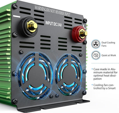 EDECOA 3000 Watt Power Inverter DC 12V to AC 110V 120V 3000W Converter for Car Truck RV with LCD and Dual USB Romte Controller (ETRC Remote)