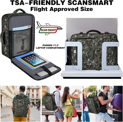 Mogplof Carry on Backpack, Airline Flight Approved Travel Backpack for Men, WOmen 40L Extra Large Expandable Water Resistant Backpack Lightweight Daypack Perfect Fit for 17 17.3 Inch Laptop, Black