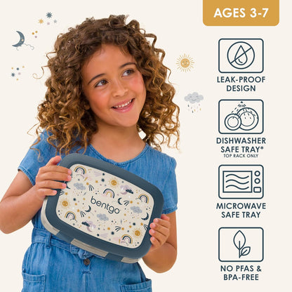 Bentgo Kids Prints (Unicorn) - Leak-Proof, 5-Compartment Bento-Style Kids Lunch Box - Ideal Portion Sizes for Ages 3 to 7 - BPA-Free and Food-Safe Materials
