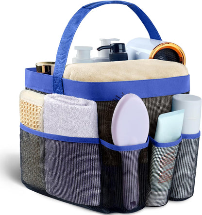 Attmu Mesh Shower Caddy Portable for College Dorm Room Essentials with 8 Pockets, Hanging Shower Caddy Basket Tote Bag Toiletry Accessories for Bathroom