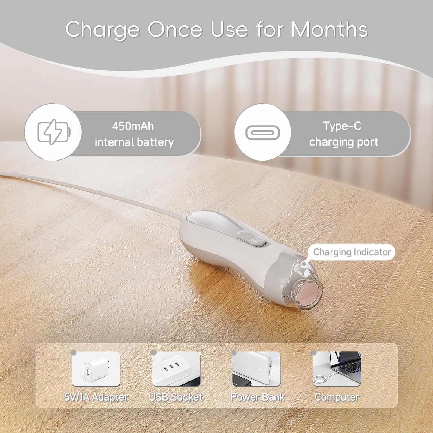 Prolixity Baby Nail Trimmer Electric, 15 in 1 Baby Nail Clippers for Gentle Nail Care, Rechargeable Baby Nail File Electric with Light &15 Grinding Pads for Infant Toddler, Grey