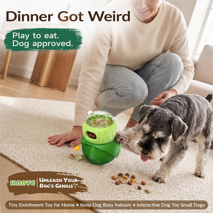 KADTC Wobble Treat Dispensing Ball, Slow Feeder & Puzzle Toy for Small Dogs | Adjustable reward flow and no-tip forward motion: extend indoor mealtimes, burn energy, stimulate the mind, and beat boredom.