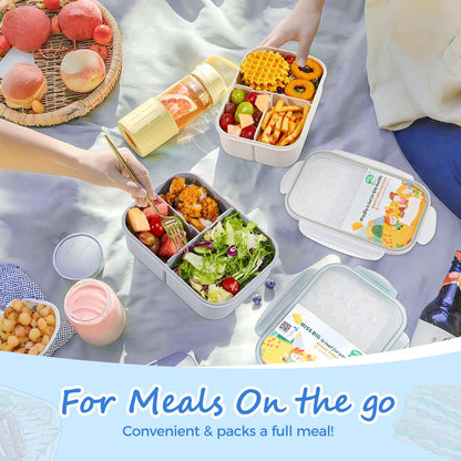 MISS BIG® Bento Box,Lunch Box Adult,Ideal Leak Proof Lunch Containers,Mom's Choice Lunch Box for Kids,No BPAs and No Chemical Dyes,Microwave and Dishwasher Safe Lunch Container (1900ml White)
