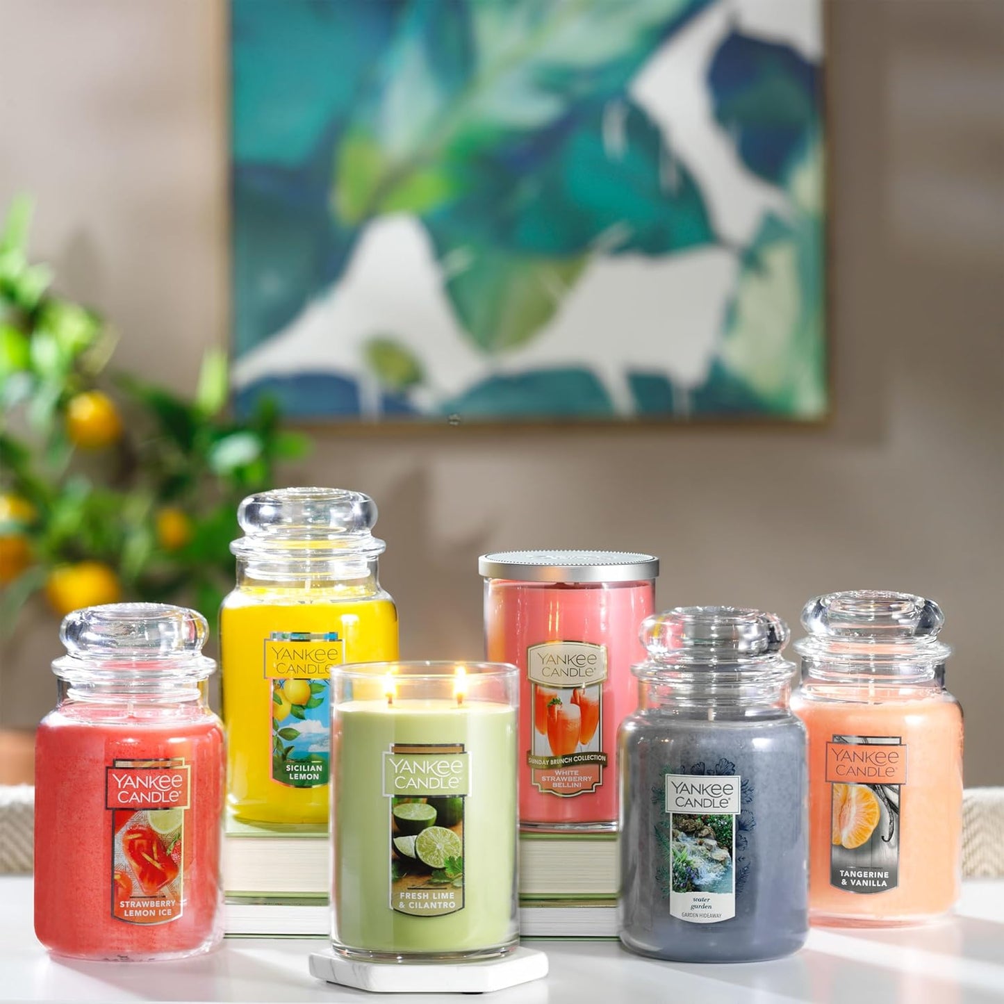 Yankee Candle Scented Candle, Sage & Citrus, Original Large Jar Candle, 110-150 Hours of Burn Time, 22 oz.