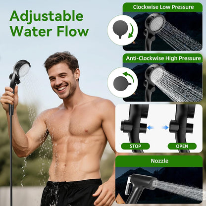 InkTrail Portable Camping Shower with Heater,6000mAh Rechargeable