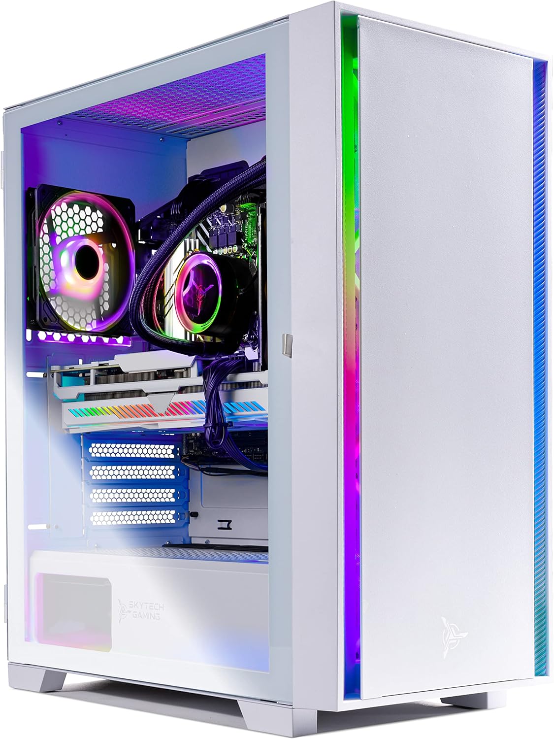 Skytech Shadow Gaming PC Desktop, Ryzen 5 5600 3.5 Ghz (4.4GHz Turbo Boost), AMD RX 6600 8GB GDDR6, 1TB SSD, 16GB DDR4 RAM 3200, 650W Gold PSU, Wi-Fi, Win 11 Home