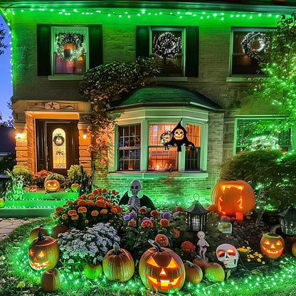 JMEXSUSS 66ft 200 LED Halloween Lights Outdoor, Orange String Lights Clear Wire, 8 Modes Orange Halloween Christmas String Lights Plug in for Tree Indoor Patio Garden Thanksgiving Decorations