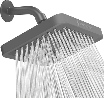 SparkPod Shower Head - High Pressure Rain - Premium Quality Luxury Design - 1-Min Install - Easy Clean Adjustable Replacement for Your Bathroom Shower Heads (Luxury Polished Chrome, 6 Inch Round)