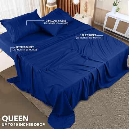 Utopia Bedding Queen Bed Sheet Set - 4 Piece Bedding - Soft Brushed Microfiber Fabric - Shrinkage & Fade Resistant - Easy Care (White)
