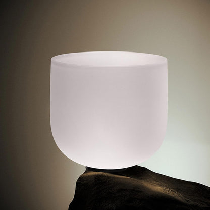 TOPFUND F Note Crystal Singing Bowl Heart Chakra 8 inch with Heavy Duty Carrying Case and Suede Striker