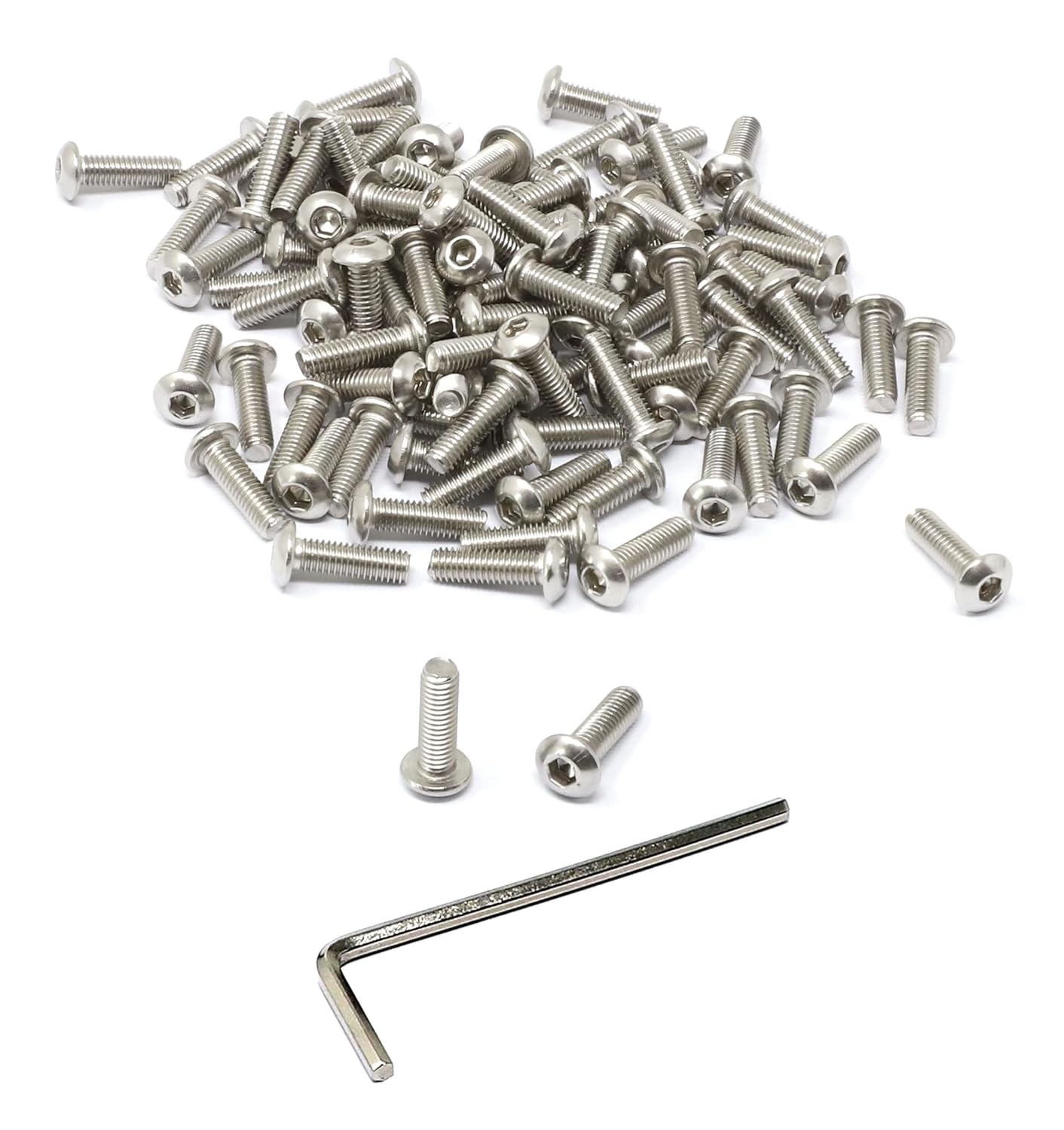 iexcell 50 Pcs M6 x 20mm Thread Pitch 1 mm Stainless Steel 304 Hex Socket Button Head Cap Screws Bolts Kit