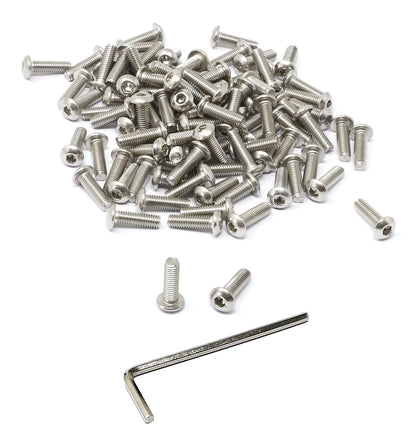 iexcell 50 Pcs M6 x 20mm Thread Pitch 1 mm Stainless Steel 304 Hex Socket Button Head Cap Screws Bolts Kit